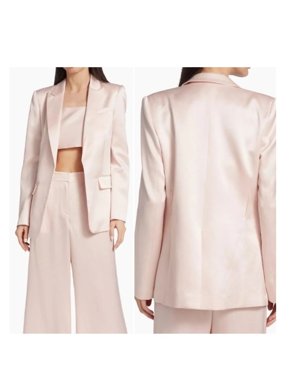 LoveShackFancy Metallic Blush Pink Blazer